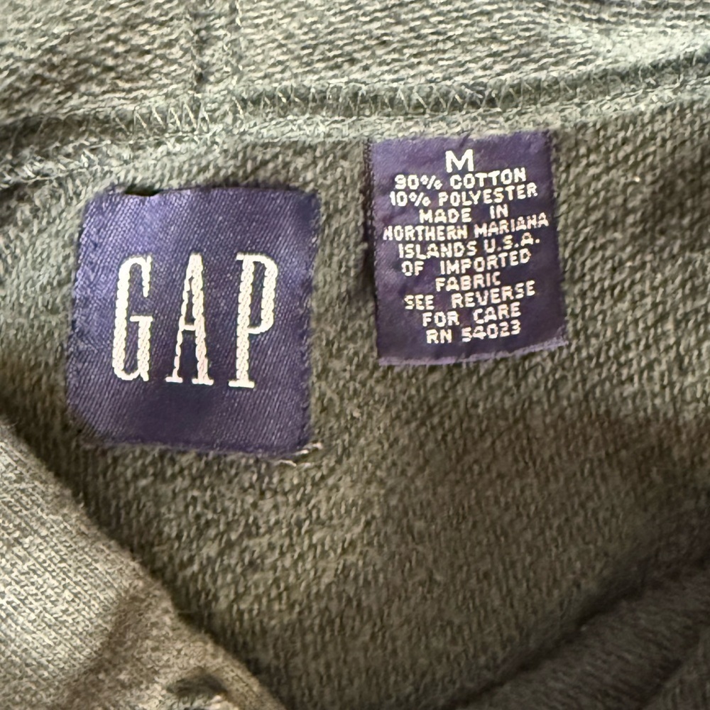 GAP Mens Vintage Dark Green Pullover Hoodie Size Medium Streetwear Retro Classic - Picture 16 of 16